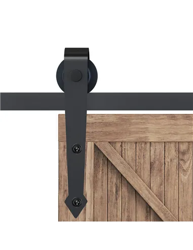 HOMCOM 6.6FT Carbon Steel Sliding Door Kits Barn Hardware Closet Set Antique Style Track System For Single Wooden Door