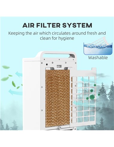 HOMCOM Three-Cool Air Conditioner, with Ice Pack and Remote - White