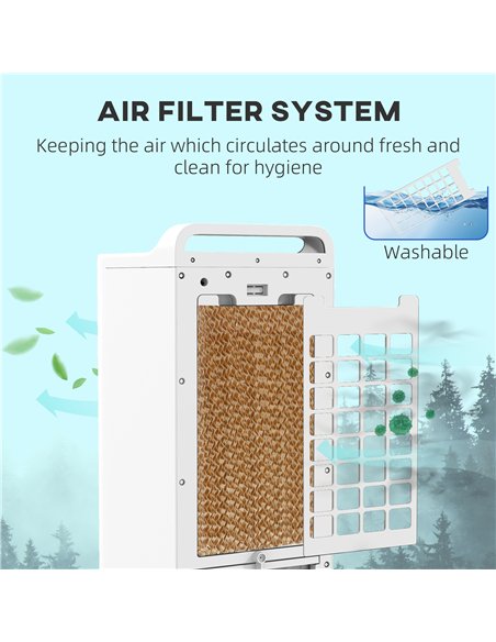 HOMCOM Three-Cool Air Conditioner, with Ice Pack and Remote - White