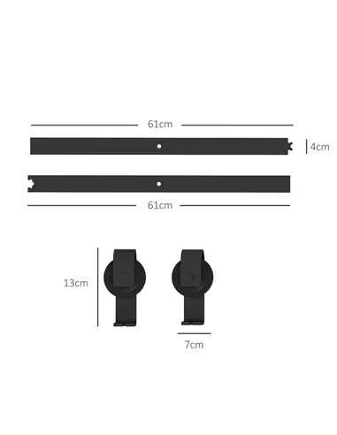 HOMCOM 4FT/122CM Bi-Folding Sliding Barn Door Hardware Track Kit, Heavy Duty Sliding Door Kit for 2 Doors with J Shape Hanger