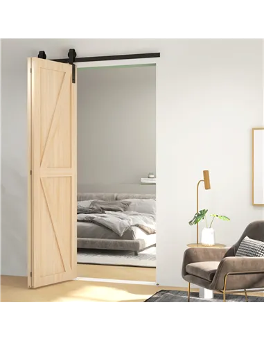 HOMCOM 4FT/122CM Bi-Folding Sliding Barn Door Hardware Track Kit, Heavy Duty Sliding Door Kit for 2 Doors with J Shape Hanger