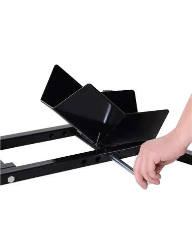 HOMCOM Metal Motorcycle Motorbike Wheel Chock Locking Stand System 17”,19”,21”/43,48,51 Cm Front Wheels Steel Adjustable Fixing 