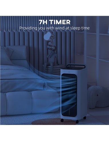 HOMCOM Three-Cool Air Conditioner, with Ice Pack and Remote - White