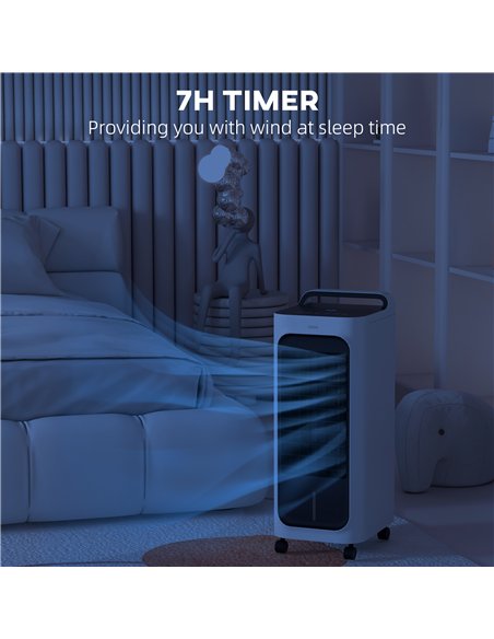 HOMCOM Three-Cool Air Conditioner, with Ice Pack and Remote - White