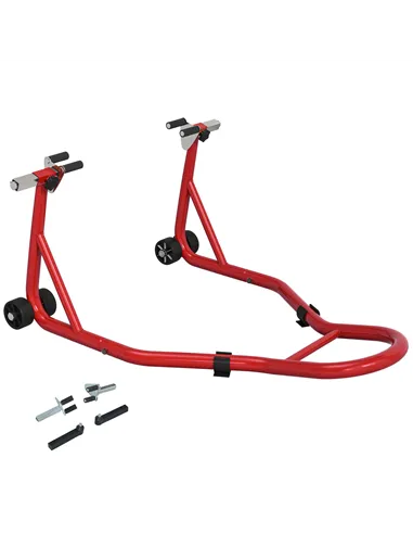 HOMCOM Front Motorcycle Paddock Stand Motorbike Stand with Anti-Slip Mat, U-Shaped and L-Shaped Adapters, 200 kg Capacity, for 1