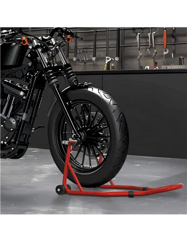 HOMCOM Front Motorcycle Paddock Stand Motorbike Stand with Anti-Slip Mat, U-Shaped and L-Shaped Adapters, 200 kg Capacity, for 1