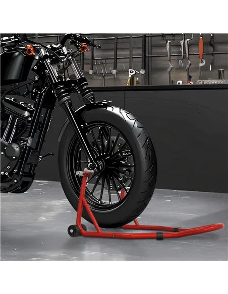 HOMCOM Front Motorcycle Paddock Stand Motorbike Stand with Anti-Slip Mat, U-Shaped and L-Shaped Adapters, 200 kg Capacity, for 1