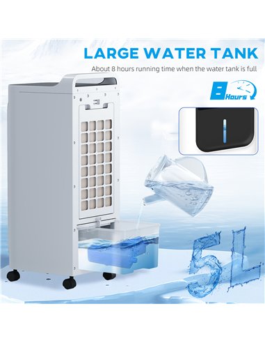 HOMCOM Three-Cool Air Conditioner, with Ice Pack and Remote - White