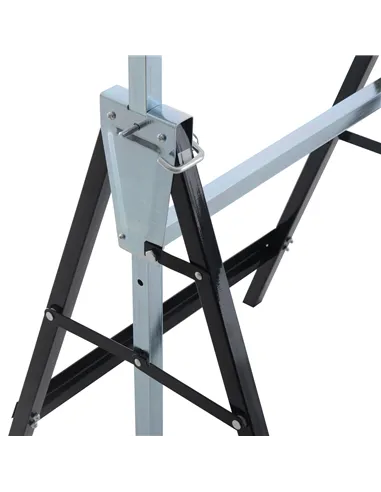 HOMCOM Set of 2 Adjustable Telescopic Builders Trestle, DIY Steel Work Bench Carpenter, Folding Saw Horse Tools Black