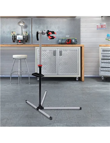 HOMCOM Bike Repair Stand Workstation, Bicycle Maintenance Workstand, Height Adjustable, with Tool Tray & 360° Rotating Adjustabl