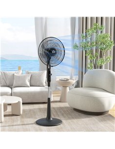 HOMCOM Three Mode Pedestal Fan, with Insect Repellant Box and LED Panel - Black 2