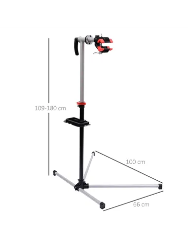 HOMCOM Bike Repair Stand Workstation, Bicycle Maintenance Workstand, Height Adjustable, with Tool Tray & 360° Rotating Adjustabl