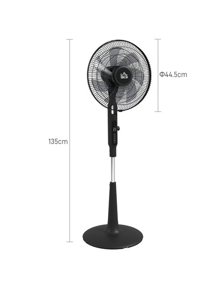 HOMCOM Three Mode Pedestal Fan, with Insect Repellant Box and LED Panel - Black