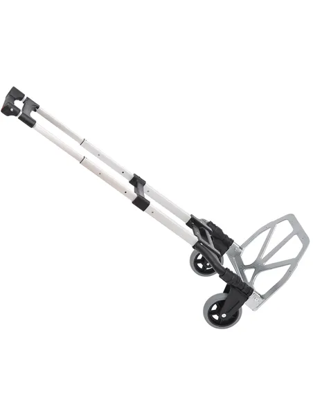 HOMCOM Aluminium Folding Hand Truck Trolley, Heavy Duty Foldable Sack Cart with Adjustable Telescoping Handle, 70KG Load Capacit