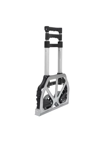 HOMCOM Aluminium Folding Hand Truck Trolley, Heavy Duty Foldable Sack Cart with Adjustable Telescoping Handle, 70KG Load Capacit
