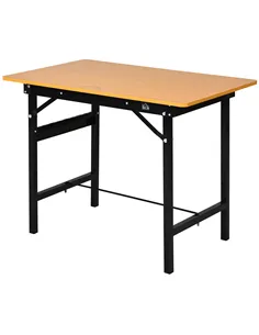 HOMCOM 100 cm Foldable Garage Work Bench, Craft Table MDF Workstation, Heavy-duty Steel Frame with Ruler, Protractor