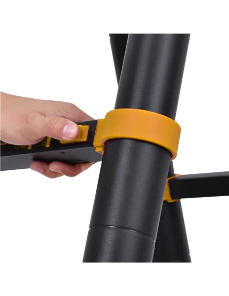 HOMCOM 3.8m Duo Aluminium Ladder w/ Tool Holder - Yellow