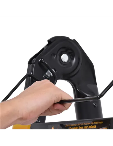 HOMCOM 3.8m Duo Aluminium Ladder w/ Tool Holder - Yellow