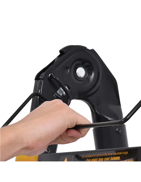 HOMCOM 3.8m Duo Aluminium Ladder w/ Tool Holder - Yellow