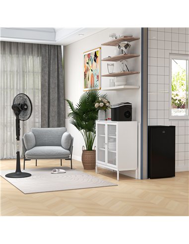 HOMCOM Three Mode Pedestal Fan, with Insect Repellant Box and LED Panel - Black