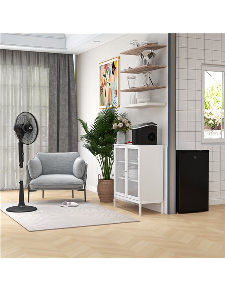 HOMCOM Three Mode Pedestal Fan, with Insect Repellant Box and LED Panel - Black