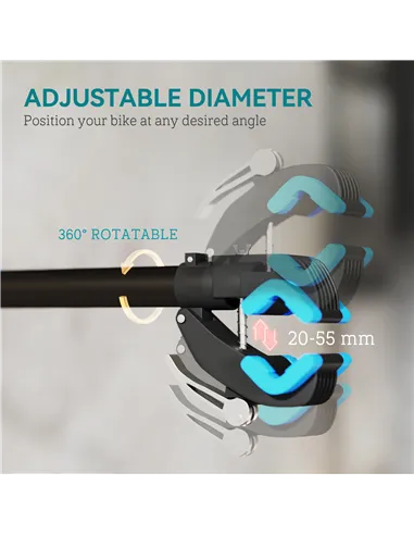 HOMCOM Bike Repair Stand, with Adjustable Clamp, Black