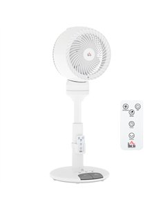 HOMCOM 9'' Air Circulator Fan 3 Speed 3 Mode, 70° Oscillation 90° Vertical Tilt, Remote Controller, for Living Room, Bedroom, Of