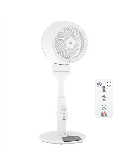 HOMCOM 9'' Air Circulator Fan 3 Speed 3 Mode, 70° Oscillation 90° Vertical Tilt, Remote Controller, for Living Room, Bedroom, Of
