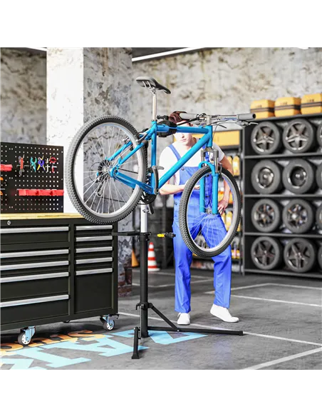 HOMCOM Bike Repair Stand, Max Load 40kg, Foldable, Height Adjustable, for Road Bike, Mountain Bike, E-bike