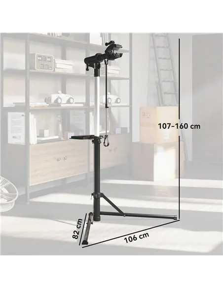 HOMCOM Bike Repair Stand, Max Load 40kg, Foldable, Height Adjustable, for Road Bike, Mountain Bike, E-bike