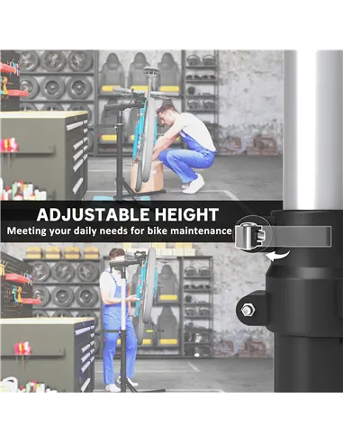 HOMCOM Bike Repair Stand, Max Load 40kg, Foldable, Height Adjustable, for Road Bike, Mountain Bike, E-bike