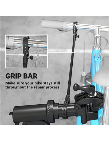 HOMCOM Bike Repair Stand, Max Load 40kg, Foldable, Height Adjustable, for Road Bike, Mountain Bike, E-bike