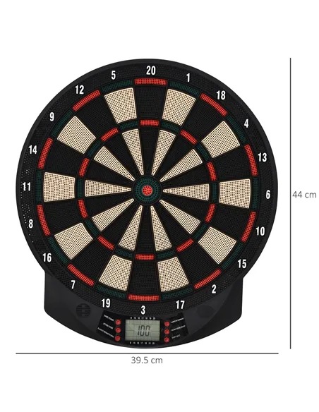 HOMCOM LCD Electronic Dartboard Set Features 26 Games w/ 185 Variations and Include 6 Darts Multi-Game Option Ready-to-Play
