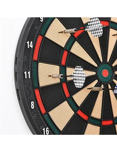 HOMCOM LCD Electronic Dartboard Set Features 26 Games w/ 185 Variations and Include 6 Darts Multi-Game Option Ready-to-Play