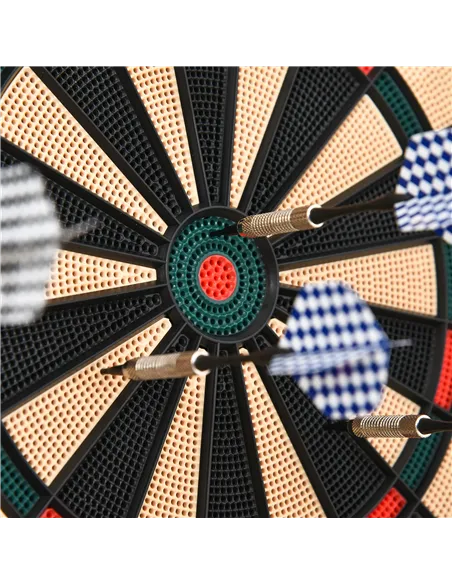 HOMCOM LCD Electronic Dartboard Set Features 26 Games w/ 185 Variations and Include 6 Darts Multi-Game Option Ready-to-Play