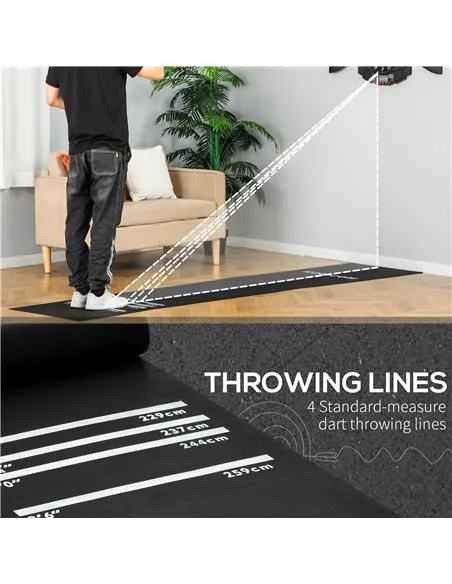 HOMCOM Professional Rubber Darts Dart Mat Pub Club Home 4 Throwing Distances