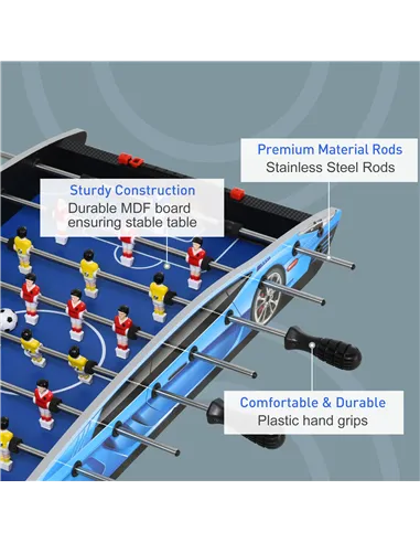 HOMCOM 29 Inch Mini Tabletop Football Foosball Gaming Table  Play Fun Game Toy 74.5L x 36.1W x 12H CM