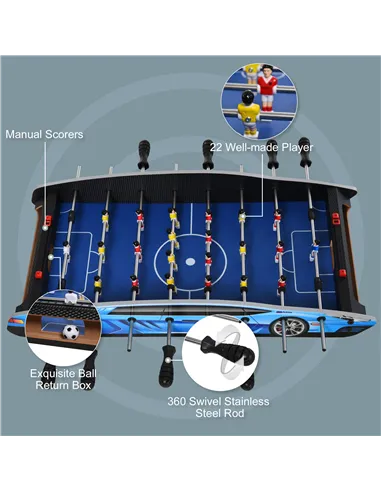 HOMCOM 29 Inch Mini Tabletop Football Foosball Gaming Table  Play Fun Game Toy 74.5L x 36.1W x 12H CM