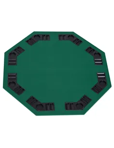 HOMCOM 1.2m/48 Inches Foldable Poker Table Top 8 Players Blackjack Tables Chip Trays