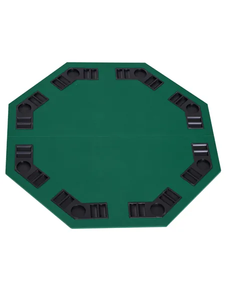 HOMCOM 1.2m/48 Inches Foldable Poker Table Top 8 Players Blackjack Tables Chip Trays