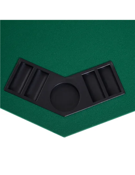 HOMCOM 1.2m/48 Inches Foldable Poker Table Top 8 Players Blackjack Tables Chip Trays