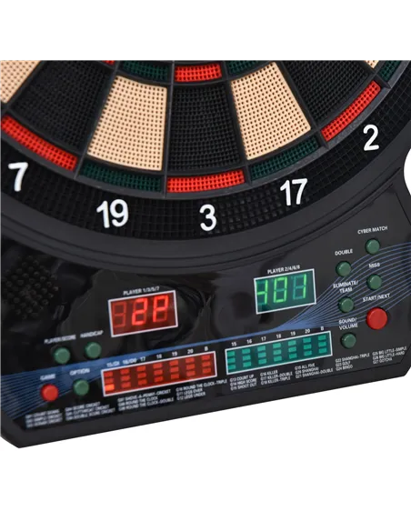 HOMCOM Electronic Hanging Dartboard LED Digital Score Set 27 Games and 202 Variations with 12 Soft Tip Darts