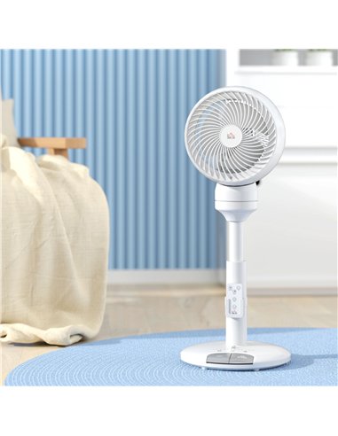 HOMCOM 9'' Air Circulator Fan 3 Speed 3 Mode, 70° Oscillation 90° Vertical Tilt, Remote Controller, for Living Room, Bedroom, Of