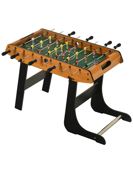HOMCOM Folding Football Gaming Table Mini Foosball Soccer Table for Family Fun Indoor Play Sports
