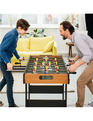 HOMCOM Folding Football Gaming Table Mini Foosball Soccer Table for Family Fun Indoor Play Sports