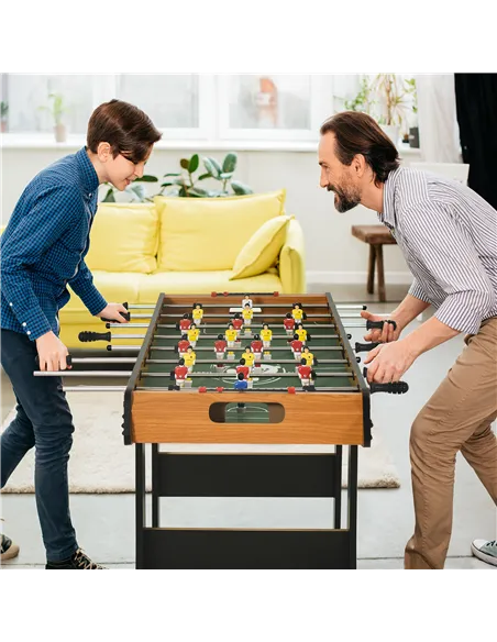 HOMCOM Folding Football Gaming Table Mini Foosball Soccer Table for Family Fun Indoor Play Sports