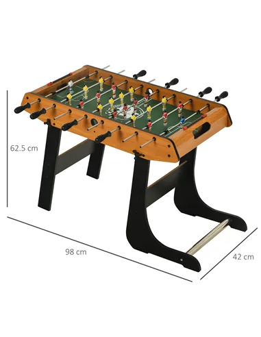 HOMCOM Folding Football Gaming Table Mini Foosball Soccer Table for Family Fun Indoor Play Sports