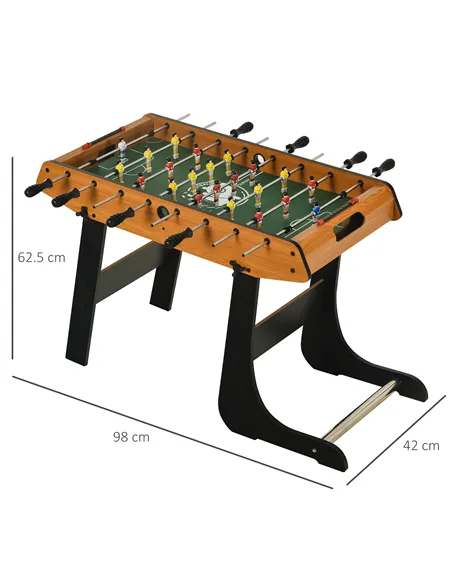 HOMCOM Folding Football Gaming Table Mini Foosball Soccer Table for Family Fun Indoor Play Sports
