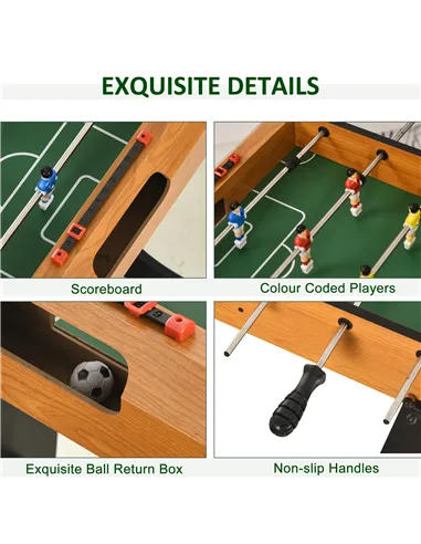 HOMCOM Folding Football Gaming Table Mini Foosball Soccer Table for Family Fun Indoor Play Sports