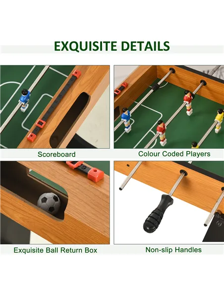 HOMCOM Folding Football Gaming Table Mini Foosball Soccer Table for Family Fun Indoor Play Sports